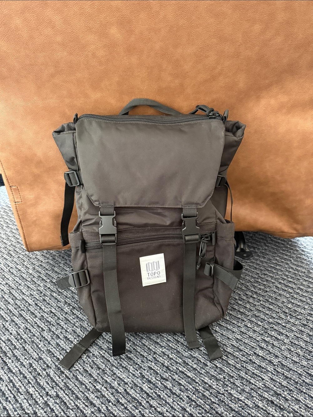 Topo Designs Men’s Dark Brown Roll-Top Backpack